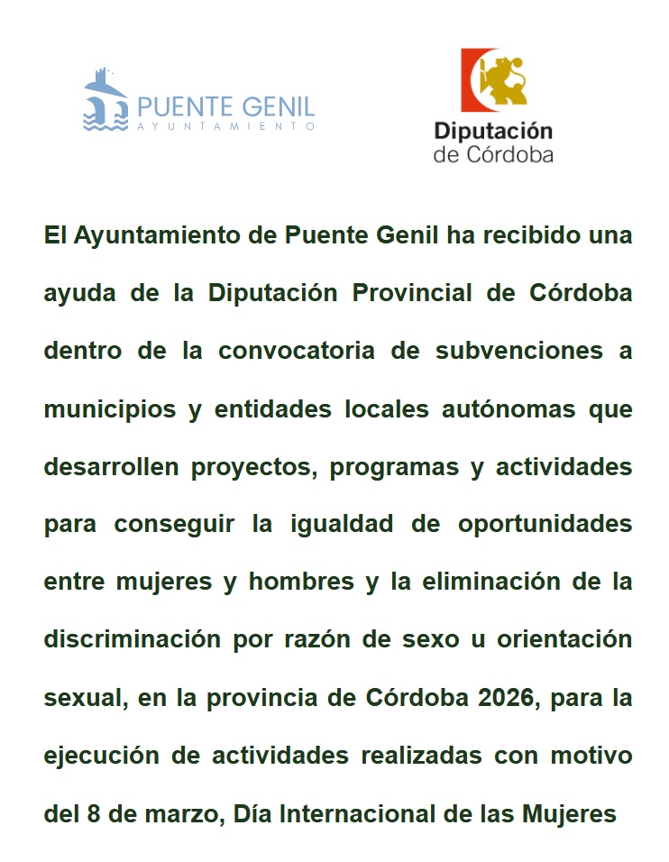 El pasado jueves tuvo lugar el acto de reconocimientos a mujeres y colectivos de <a href="/AytoPuenteGenil/">Ayuntamiento Puente Genil</a>  con motivo del #8M2026