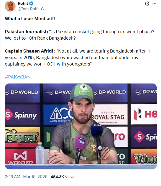Mindset toh pata nahi. Faakstan team ke gaandset zaroor toote hai.
