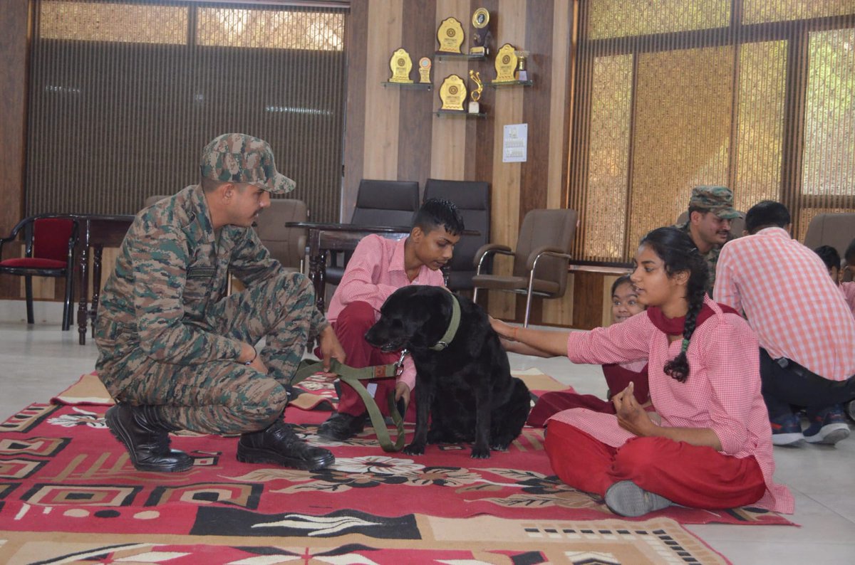 suryacommand's tweet photo. "𝗛𝗲𝗮𝗹𝗶𝗻𝗴 𝗣𝗮𝘄𝘀, 𝗛𝗮𝗽𝗽𝘆 𝗛𝗲𝗮𝗿𝘁𝘀."

A special Canine Therapy session was conducted at #AshaSchool #Lucknow by Canine Unit of #CentralCommand, The initiative brought joy engagement and therapeutic support to Children with Special Needs (CwSN) through structured dog assisted therapy.

Dog Assisted Therapy (DAT) fosters a natural human animal bond that helps make therapeutic activities more engaging and interactive. The presence of trained Army dogs created a comforting environment that helped reduce anxiety and stress while encouraging emotional connection motor activity and social interaction among the children.

Such initiatives highlight the compassionate outreach of the #IndianArmy and its commitment to supporting inclusive development while bringing smiles confidence and positivity to young hearts.

#IndianArmy #SuryaCommand #CanineTherapy #AshaSchool #CommunityCare #TherapyDogs #ServingHumanity

@adgpi
@ProDefLko
@PROdefprayagraj
@PIB_India
@HQ_IDS_India
@PRODefDehradun
@UBArea_IA