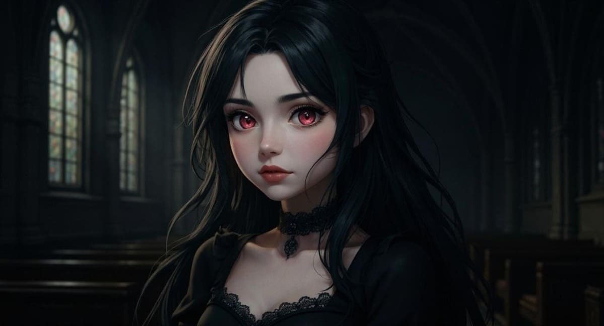 00_zagzig_00's tweet photo. 暗闇に浮かぶ黒髪赤目のゴシック美少女… 妖しい赤い瞳が心を奪う…🖤 この神秘的な雰囲気、感じた人RTで共有してね♪ https://t.co/HA5pQEb9lA