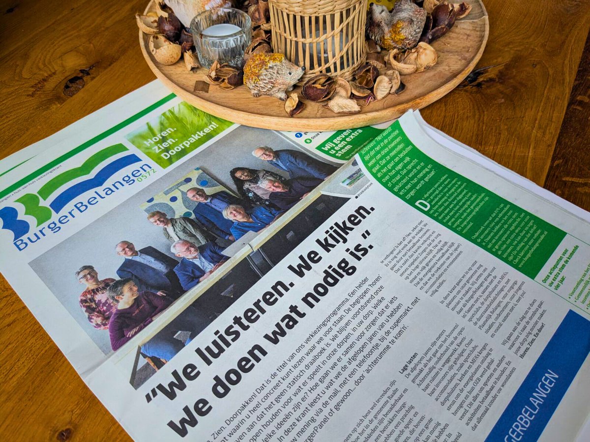BB0572's tweet photo. 📰 Vandaag of morgen valt 'ie bij je op de mat. Onze eigen huis-aan-huis verkiezingskrant.

Met al onze kandidaten, speerpunten en... bijen-vriendelijke bloemzaadjes. Zo maken we samen onze gemeente direct een beetje groeier (en mooier)! https://t.co/rGzSYX8aI3