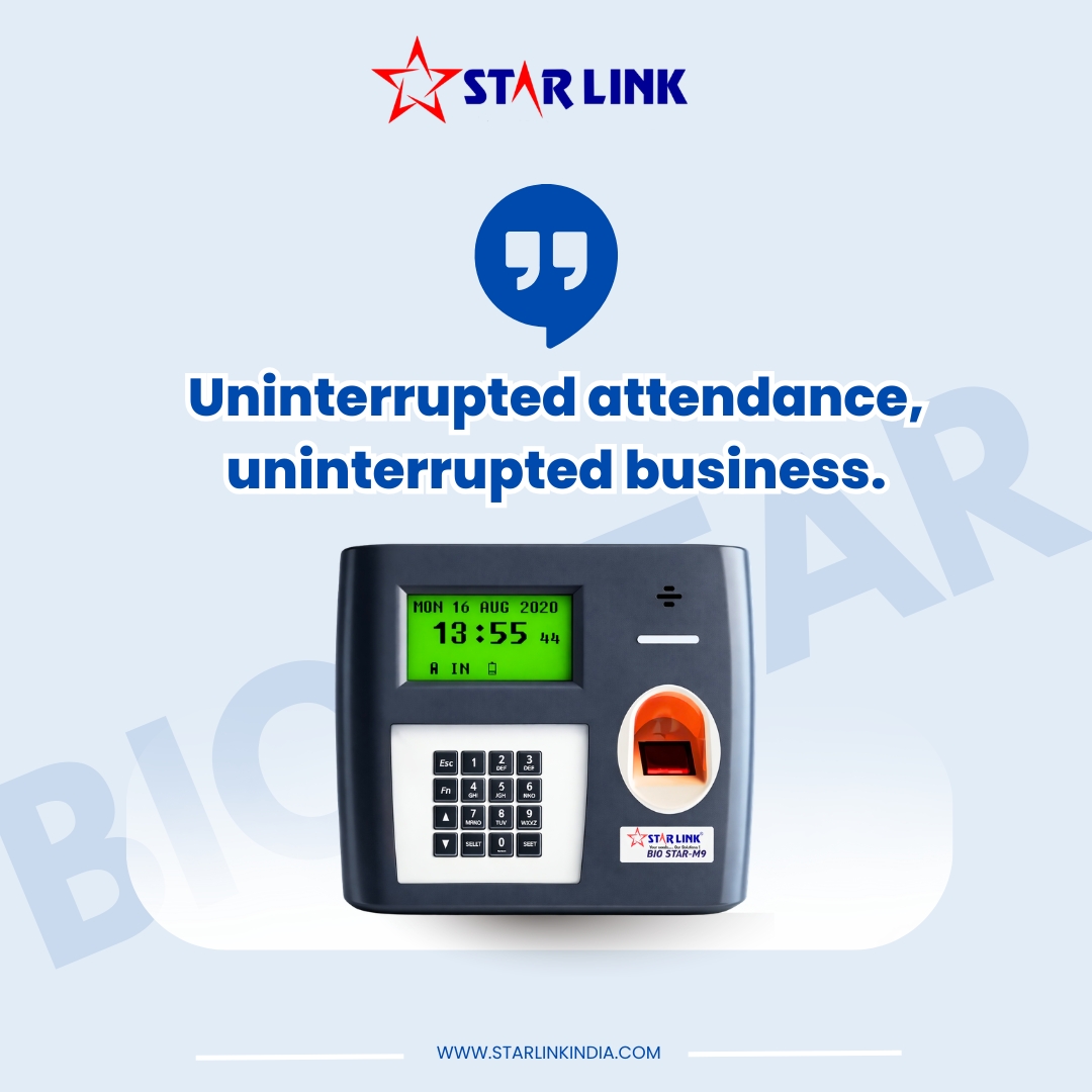 starlinkindia's tweet image. Uninterrupted attendance leads to uninterrupted business success.

#WorkforceManagement #BiometricSolutions #StarLink