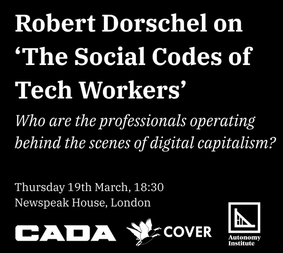 Robert_Dorschel's tweet photo. Excited to present my book on #techworkers in London this Thursday! 

If you're around, you can sign up here: https://t.co/aQTIp8M7Sk

And if you want to read the book, it's available open-access: https://t.co/tUzTdcKDT5 https://t.co/oi9laXoTBh