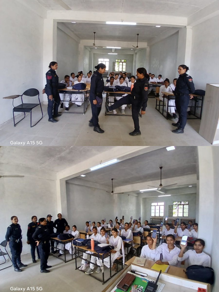 DausaPolice's tweet photo. कालिका पेट्रोलिंग यूनिट, दौसा द्वारा संजीवनी कॉलेज में बालिकाओं को राजकोप सिटिजन ऐप, महिला सुरक्षा, यातायात नियम, हेल्पलाइन 1090/112, गुड टच–बैड टच व पॉक्सो एक्ट के संबंध में जागरूक किया गया।
#DausaPolice #WomenSafety #SurakshaSakhi #CyberAwareness #Dial1090 #Dial112 https://t.co/GrqU5x0Mkb