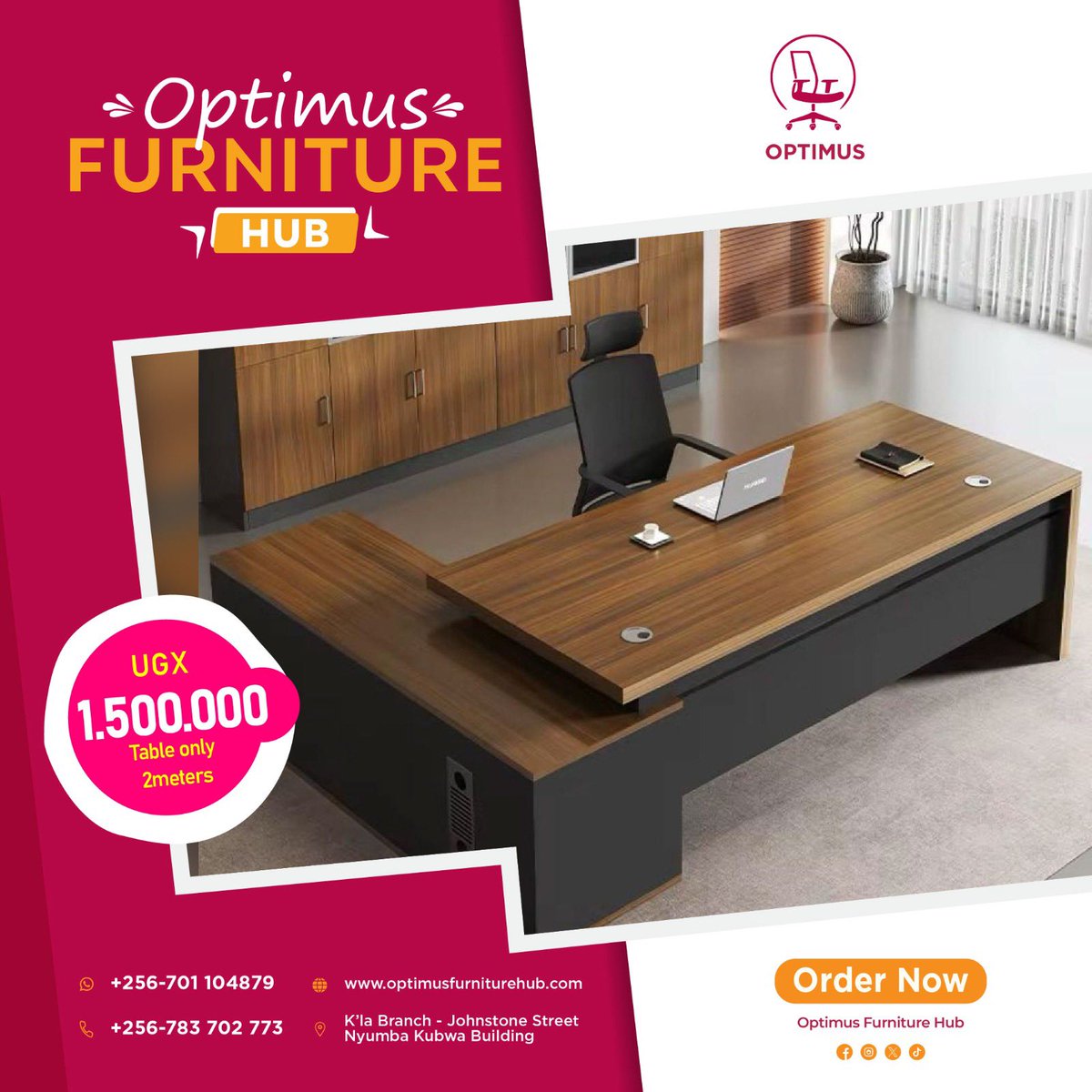 hub_optimus's tweet photo. Did you know that the quantity office furniture in a given space greatly affects the productivity of the employees! For that reason bosses ought to be thoughtful before making any furniture purchase. An example of a fully functional desk is what we showcasing today, with a huge working space side return and a movable drawer this must be the perfect fit for you.

#officefurniture #office #officedesk #kampala #uganda