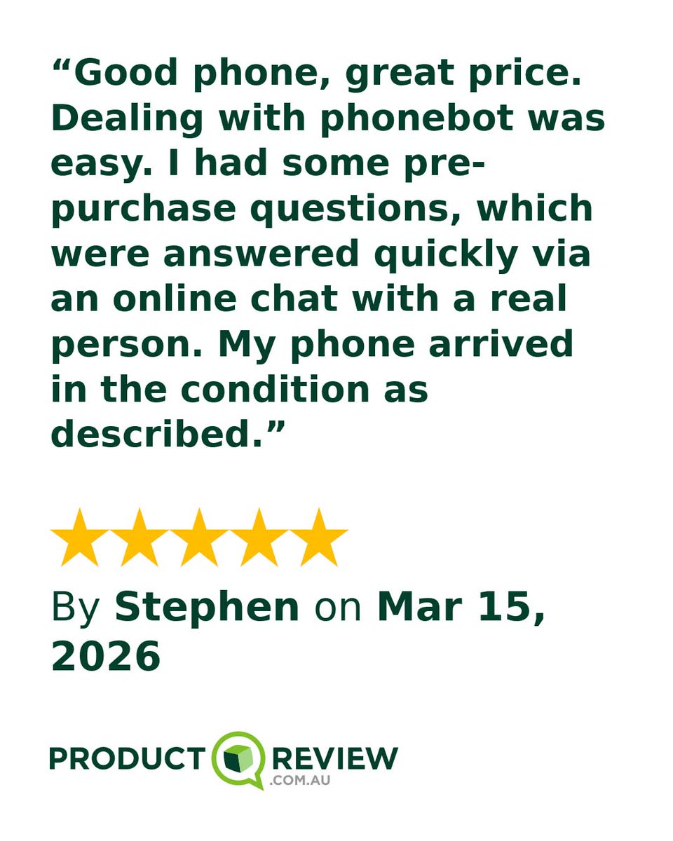 PhoneBot3's tweet photo. Good tech. Better prices. Happy customers. ⭐⭐⭐⭐⭐ 
#phonebot #happycustomers #australia #refurbishedtech https://t.co/fHKNW0HJkI