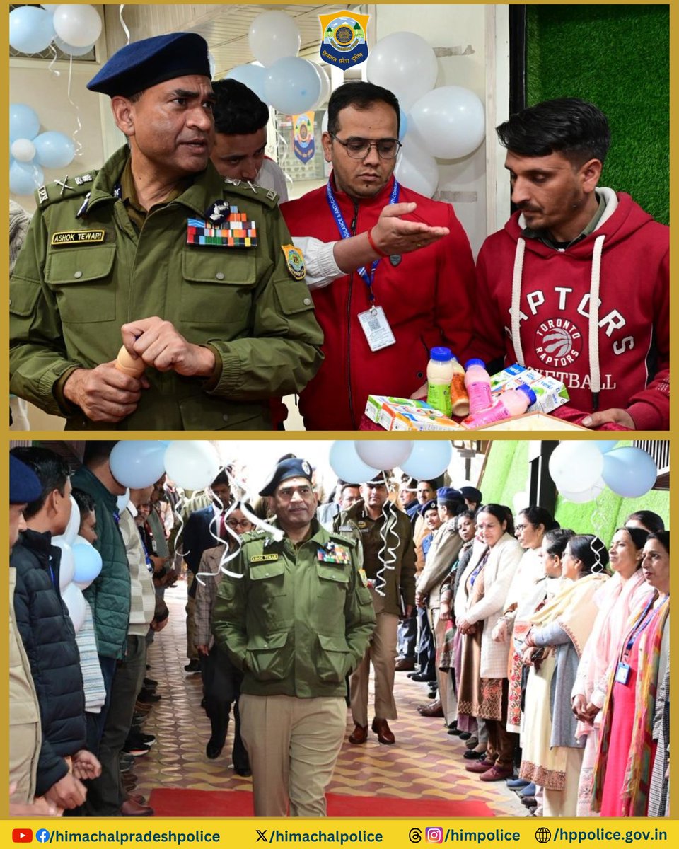 himachalpolice's tweet photo. पुलिस मुख्यालय में VERKA Booth का शुभारंभ।
पुलिस महानिदेशक, हिमाचल प्रदेश द्वारा वरिष्ठ अधिकारियों की उपस्थिति में इस सुविधा का उद्घाटन किया गया।
#HimachalPolice #Shimla #PublicFacility https://t.co/fr6o6r7CwN