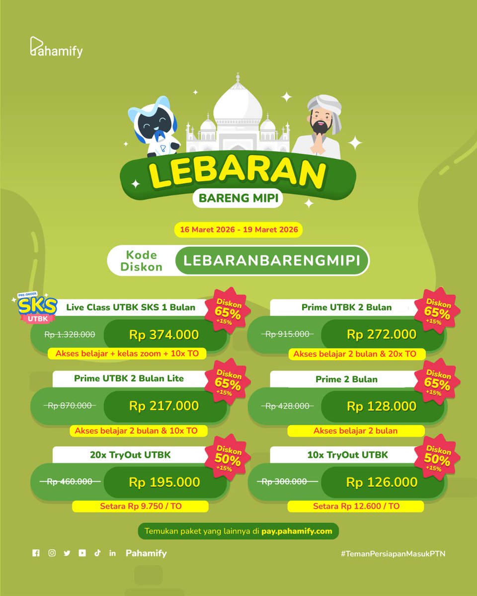 Pahamify | TO + Live Class UTBK & Ujian Mandiri tweet media