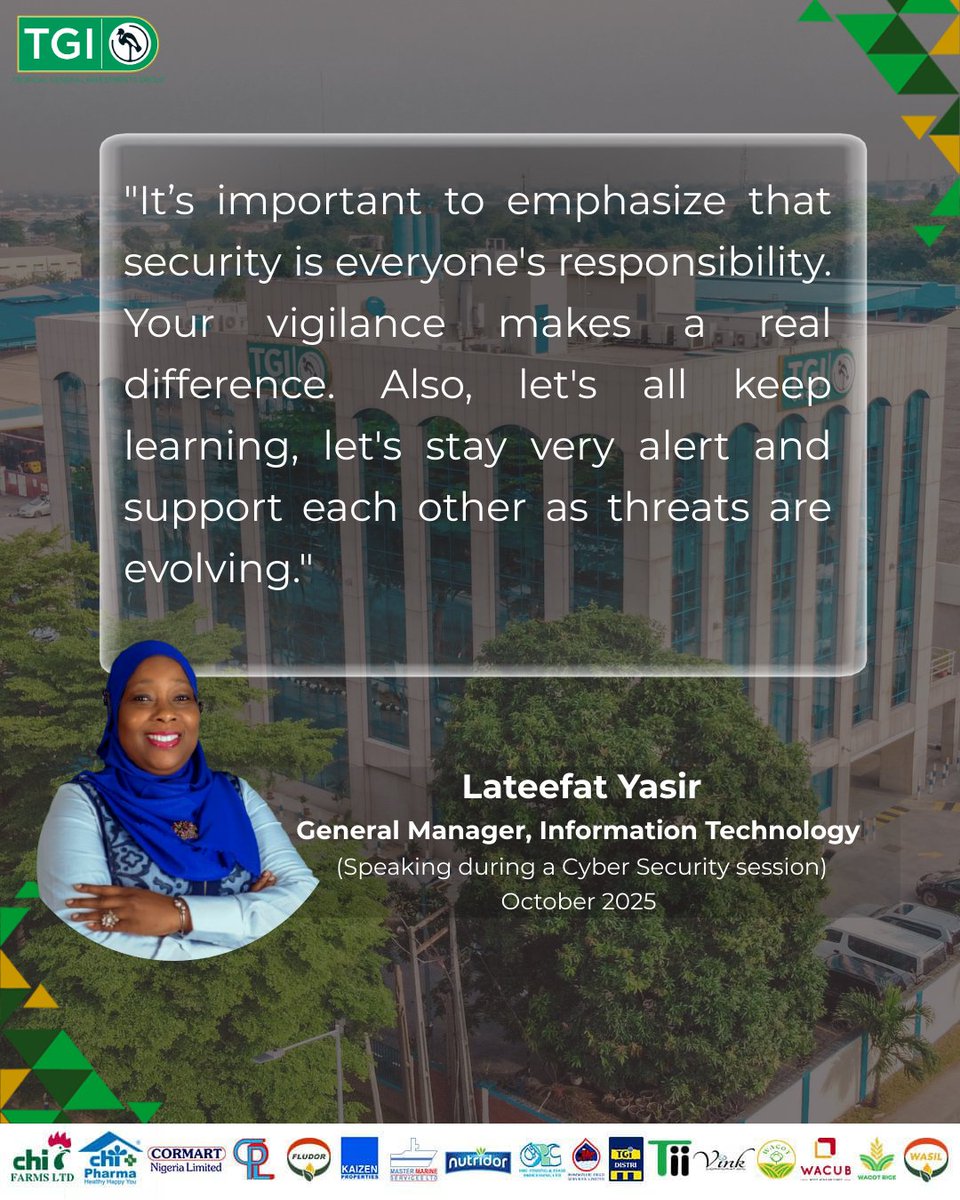 TheTGIGroup's tweet photo. A secure environment begins with people who choose to stay aware.

#MotivationMonday #WomensMonth #theTGIway https://t.co/icrVQJsCHG