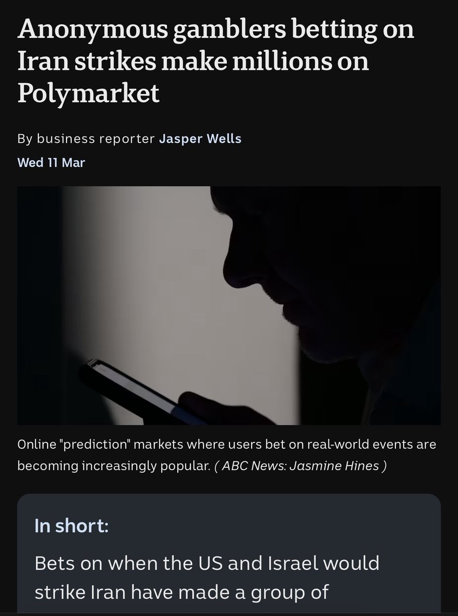 ObviousRises's tweet photo. Some absolute madlads are making millions on Polymarket by betting what targets Iran will strike/hit next then posting the coordinates of important Israeli factories/infrastructure in Israel. https://t.co/0NzomUjTGm