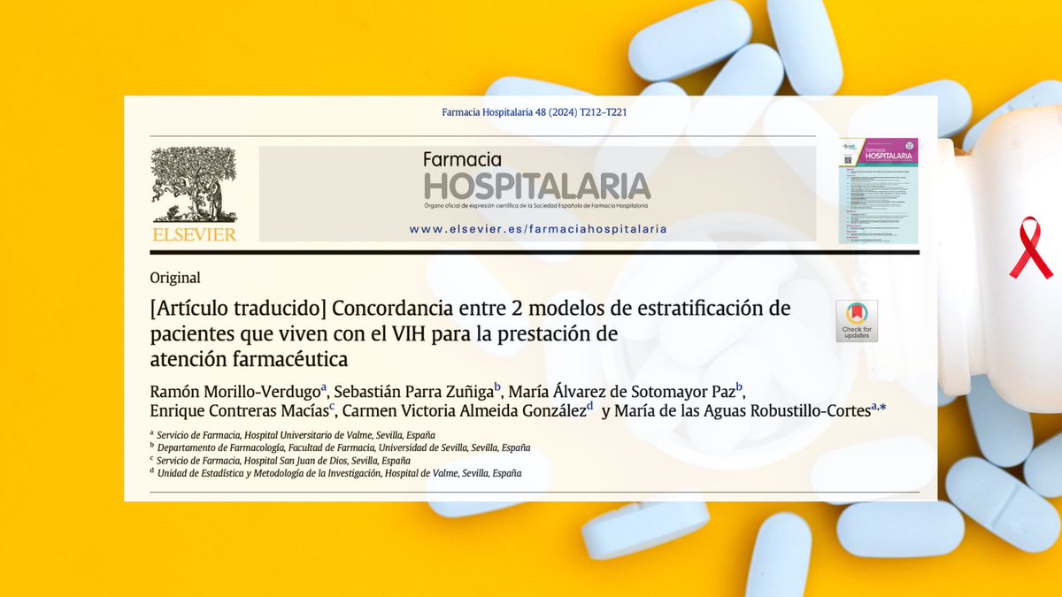 Concordancia entre 2 modelos de estratificación de pacientes que viven con el VIH para la prestación de atención farmacéutica <a href="/GrupoAF_VIH_SEF/">GrupoAF_VIH_SEFH</a> <a href="/morilloverdugo/">Ramon Morillo</a> #RevistaFarmaciaHospitalaria #HospitalPharmacy revistafarmaciahospitalaria.es/es-concordanci…