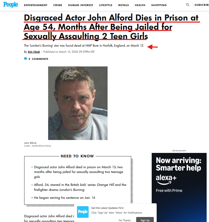 TheDebriefing17's tweet image. 🤔Disgraced Actor John Alford "Dies in Prison" Dead at "54"