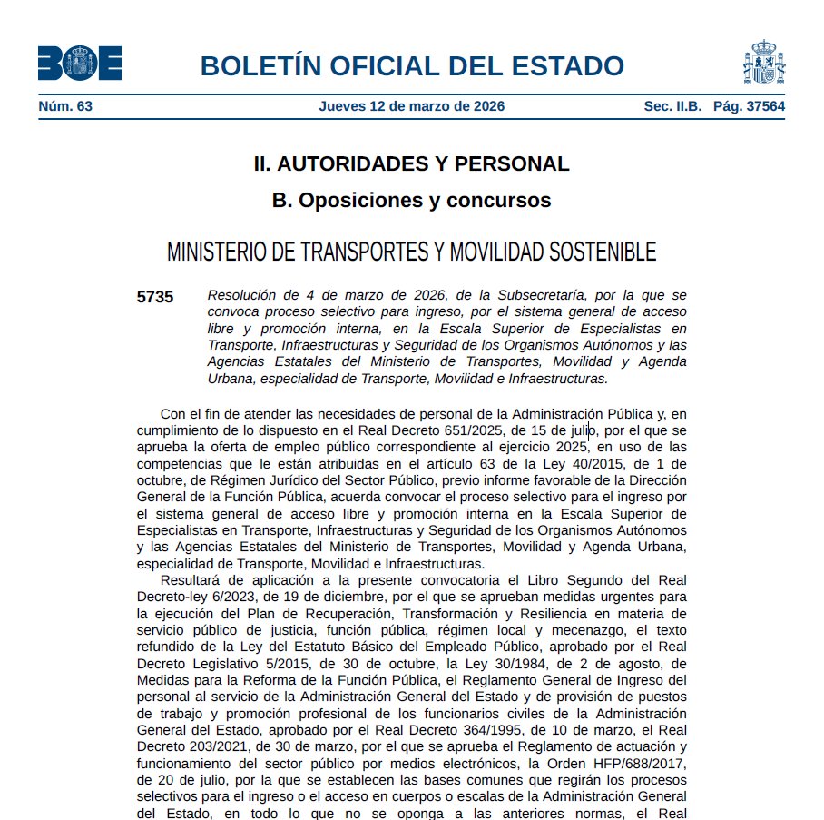 CEDEX_es's tweet photo. 📢 Publicada en BOE la convocatoria de 17 plazas A1 y 4 de promoción interna en CEDEX.
🗓️ 20 días hábiles desde 13/3
🔗 https://t.co/5rAb339Z49
Y hasta 23/3: 10 plazas acceso libre A2 @transportesgob
https://t.co/LlmgG1e4r6
¿Cómo es trabajar en el CEDEX? https://t.co/9Ecmk7yn9J https://t.co/six6pueB8G