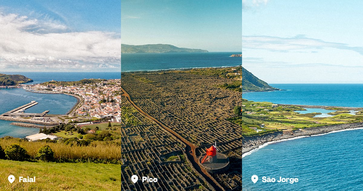 visitportugal's tweet image. With 9 islands to explore, it can be tough to choose where to start in the #Azores. A great option is the “Triangle” of the Central Group: Pico, Faial, and São Jorge. These nearby islands offer a variety of unique experiences.
hi.switchy.io/sxiW  
#VisitPortugal #Portugal