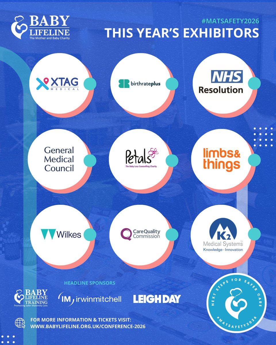 babylifeline's tweet photo. 💙 We’re proud to be joined by an amazing line-up of exhibitors at #MatSafety2026.

From innovative technology to specialist services, their work supports safer care for mothers, babies and families.

👉 Learn more: https://t.co/0S6TuOhUln

#BabyLifeline #MaternityConference https://t.co/tbg15FK1dw