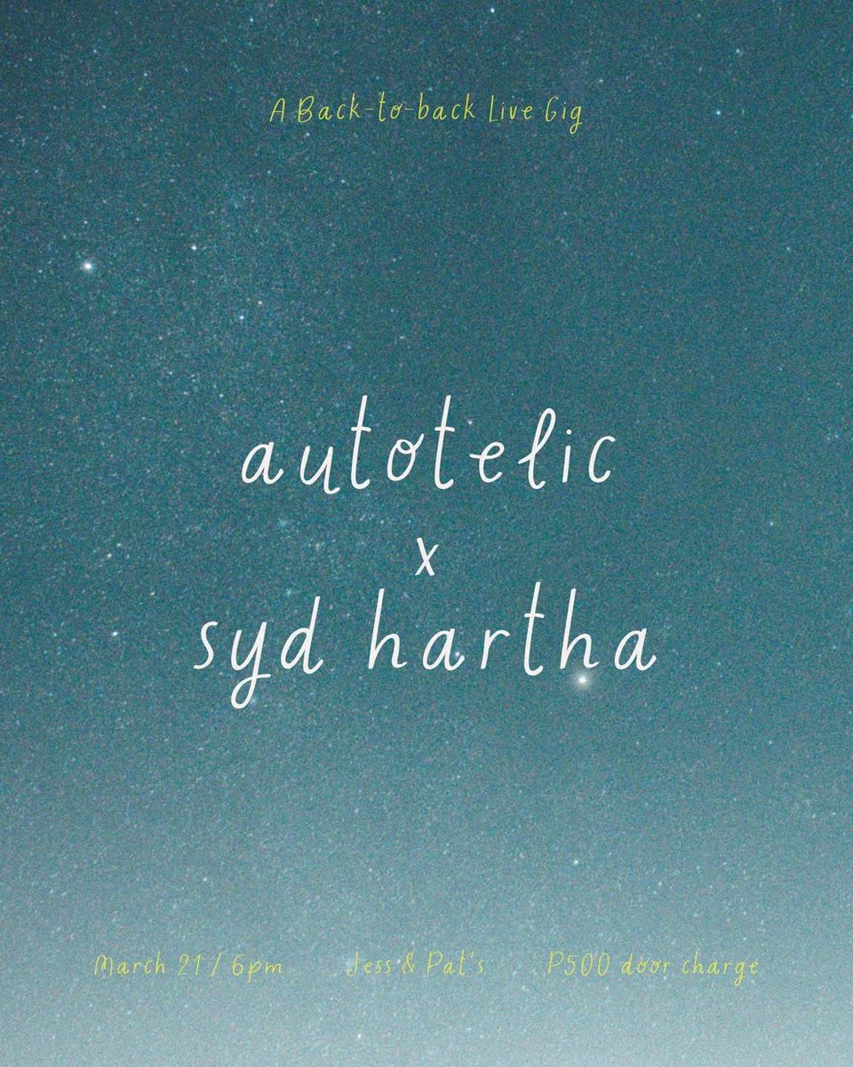 May mga ok na gig ngayong linggo. 🖤

Miyerkules - 70's Bistro

Biyernes - SM Skydome North EDSA

Sabado - Jess &amp; Pat's

*for bookings &amp; inquiries*
autotelicmusicph@gmail.com
+639178864630 | jtearjerky@gmail.com
+639177170278 | jasonconanan@gmail.com