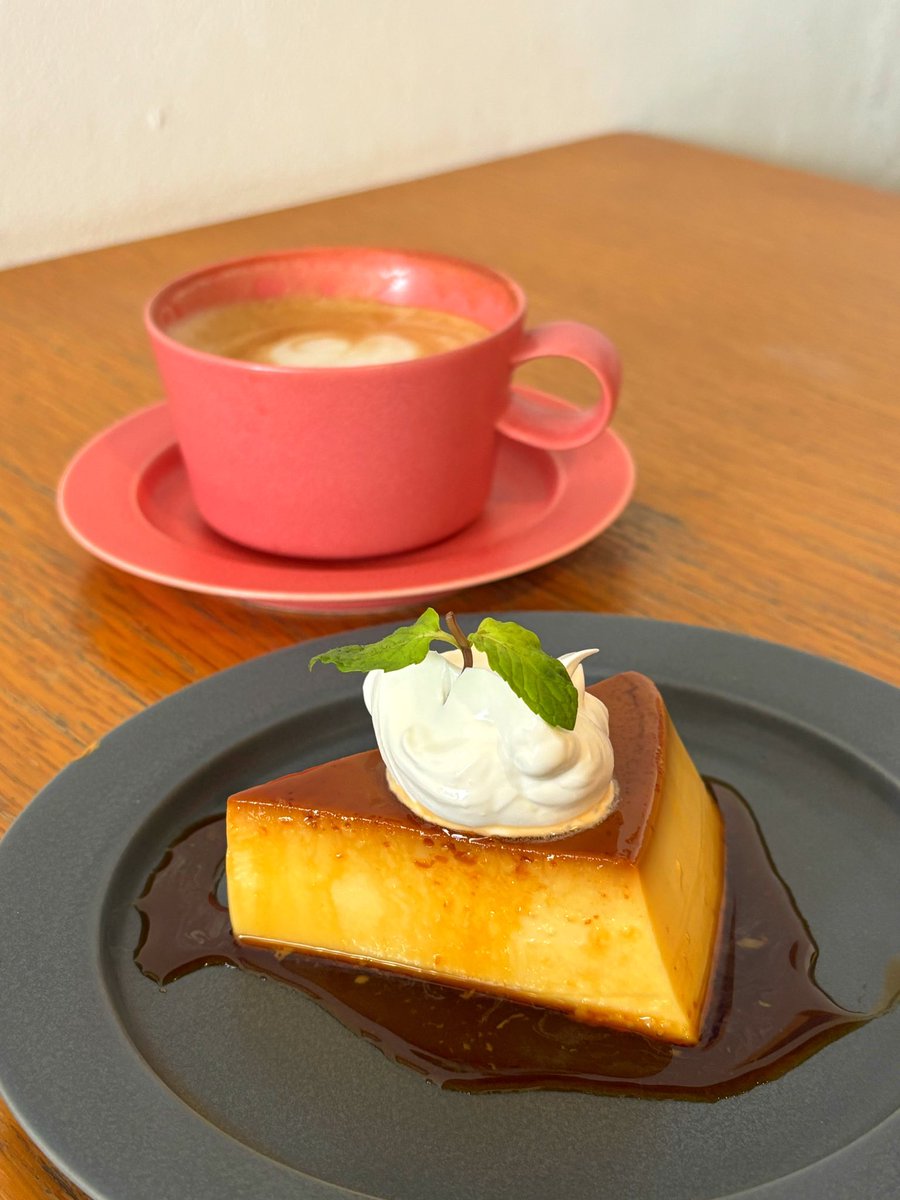 今日の小休止は、プリンとカフェ・オ・レ！