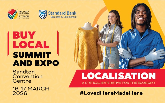 GovernmentZA's tweet photo. #BuyLocalSummit | Currently underway at the Sandton Convention Centre, the home of local for the next two days.
The Summit & Expo seeks to educate, inform and assist anyone with an interest in creating jobs and rebuilding the economy by using local procurement as a lever for growth.
#BuyLocalSummit2026 #LovedHereMadeHere #GovZAUpdates @ProudlySA