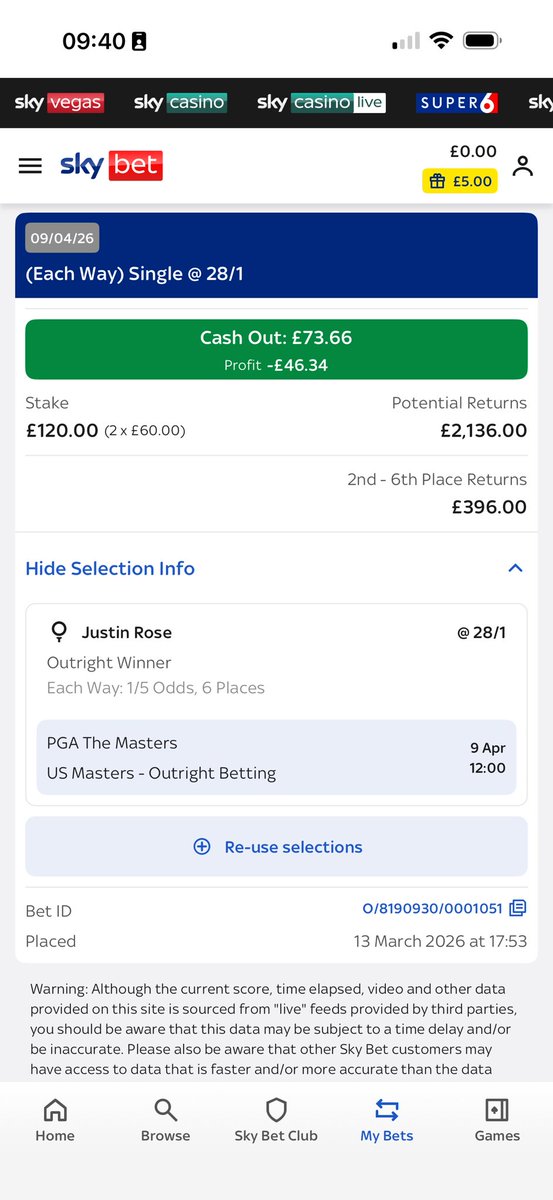 JosephPres44764's tweet photo. The first major of the year and that’s where my money is going! @JustinRose99 💪🏼 https://t.co/rHWBHlCYX9