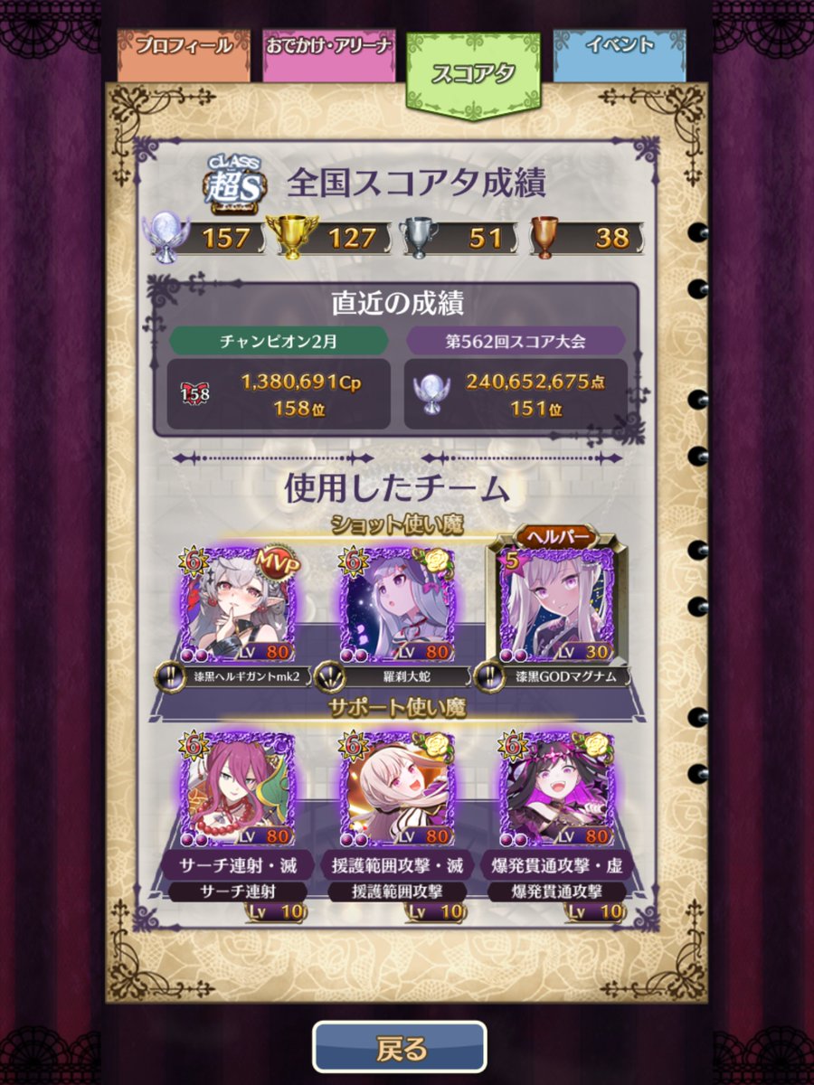 アカネってチャンスがあると編成にいれたくなるんです。ですがユニオンは望めない。
なのでユニオンスキルを発動させるために相棒はルベ大蛇にしました。ロザリーのNEOインフェルノもいちおうあったんですがｗ

#ゴ魔乙
