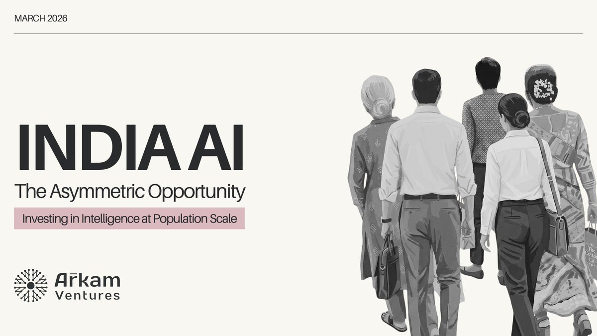 India’s AI opportunity is here and now.

At the Arkam Annual Meet, we launched 
“India AI: The Asymmetric Opportunity.” 
Full report: docsend.com/view/5ybjrvqvt…

850M+ digital users, a huge developer base, and structural cost advantages make India a powerful market for AI builders.