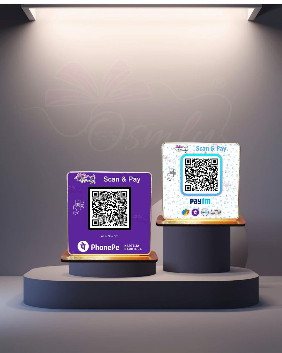 OsmlyGifts's tweet photo. Fresh dispatch from our workshop 🚚
Custom Paytm &amp; PhonePe QR Standees designed for clean, professional payment counters.
✔ UV printed
✔ Precision laser cut
✔ Custom branding available
https://t.co/XWFmfWr7UD
#RetailBranding #DigitalPayments #CustomProducts https://t.co/QnSP6T1LIg