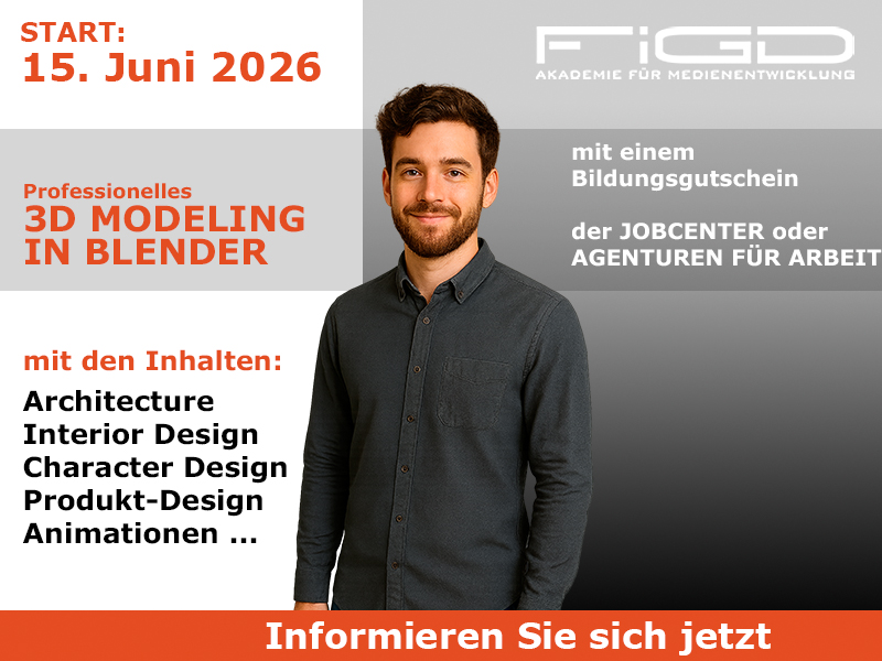figdberlin's tweet photo. 3D Modeling und Animation mit Blender – Karrierechance in der Medienproduktion (Berlin, DE), 15.06.2026 08:30 bis 21.08.2026 15:30, #Weiterbildung „#3D Modeling in #Blender“ https://t.co/pZIzhtl39O