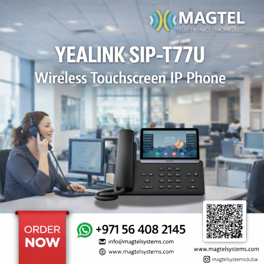 MagtelSystems's tweet photo. 📞 Order today from Magtel Systems
📲 WhatsApp: +971 56 408 2145
🌐 https://t.co/XJNztj4rCa
.
.
.
.
.
.
#Yealink #YealinkT77U #IPPhone #VoIPPhone #BusinessCommunication #OfficeTechnology #DubaiBusiness #UAEIT #MagtelSystems https://t.co/iTqlRE0ciV