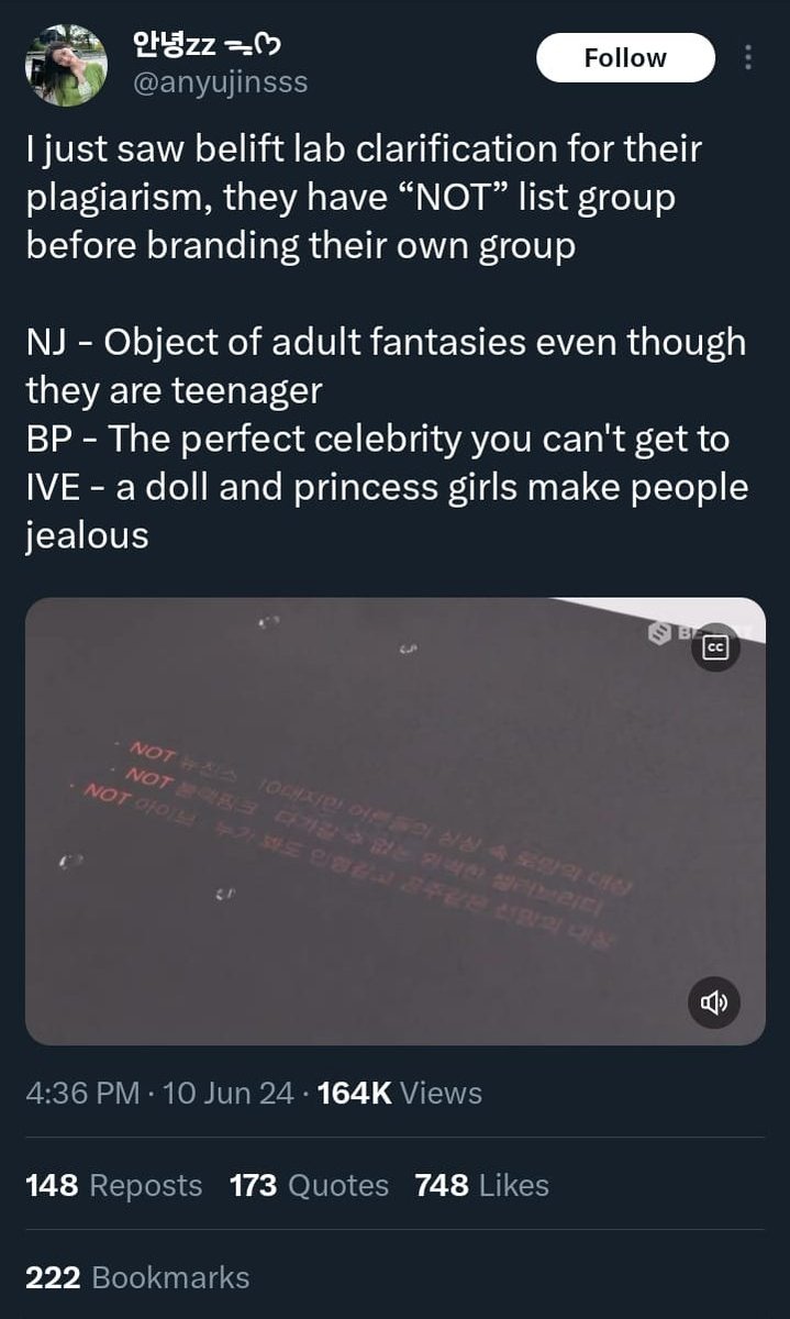 IVE hati-hati sih menurut gue, soalnya si belift di video klarifikasinya waktu itu bawa 3 nama GG (Newjeans, Blackpink, IVE) katanya sih konsep GG nya NOT NJ, NOT BP, NOT IVE. Tapi, ngecopy NJ (maling blue print 7 tahun) sekarang ngecopy logo BP juga.