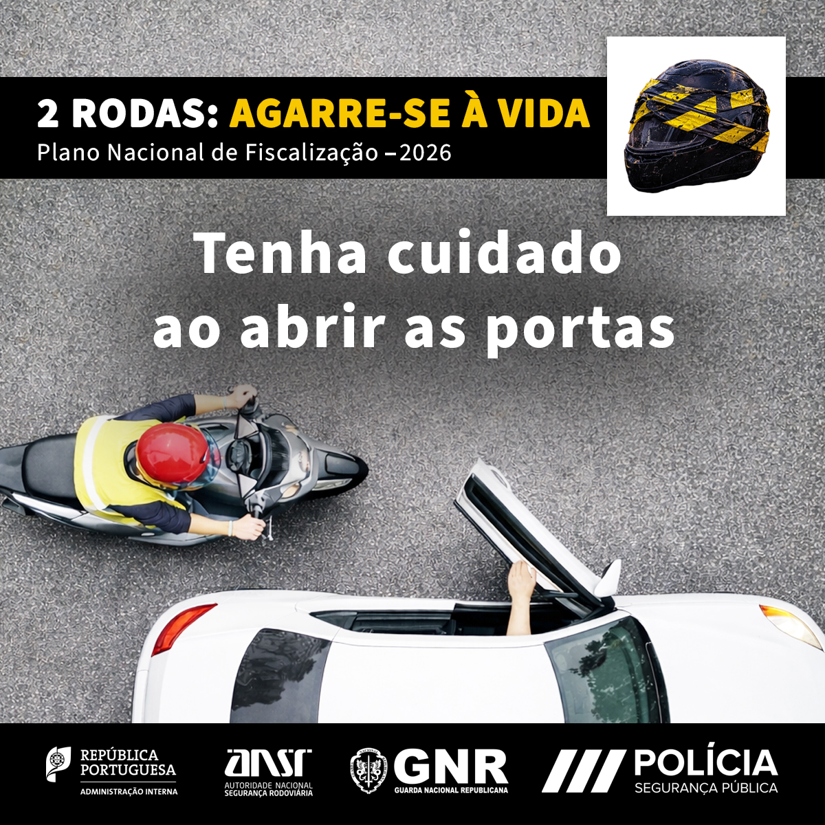 PSP_Portugal's tweet photo. Os motociclos não têm carroçaria.
Num acidente, quem circula em duas rodas está muito mais vulnerável e as consequências podem ser graves ou mesmo fatais.
Se é automobilista, lembre-se de que pequenos gestos podem salvar vidas. https://t.co/DzXFv2PYhK