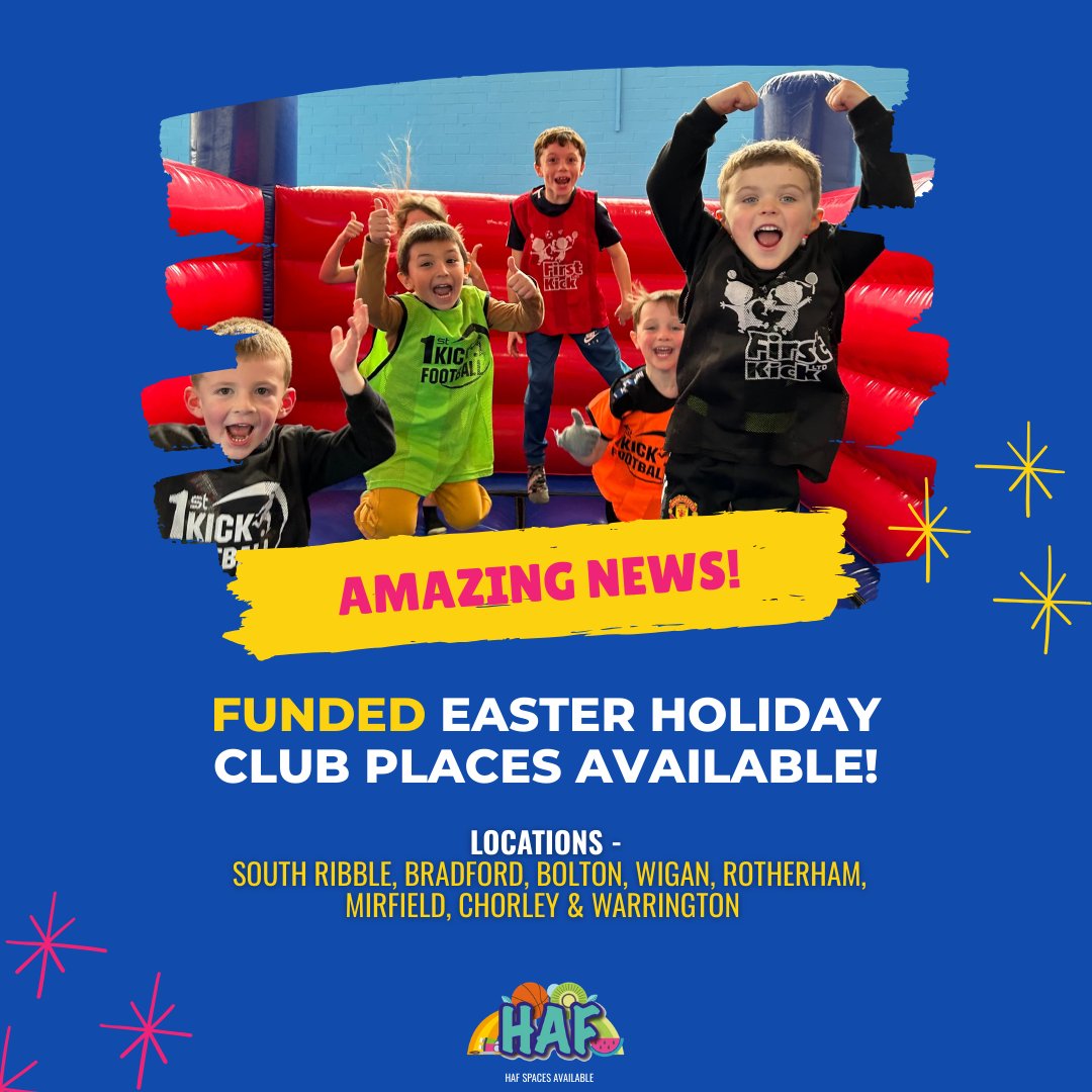 FKFoundationOrg's tweet photo. Easter HAF Holiday Club

This Easter half term we we have funded HAF spaces across a number of venues, offering fun, active days for children who are eligible for the Holiday Activities &amp; Food (HAF) programme. https://t.co/uiE2YdnRhB