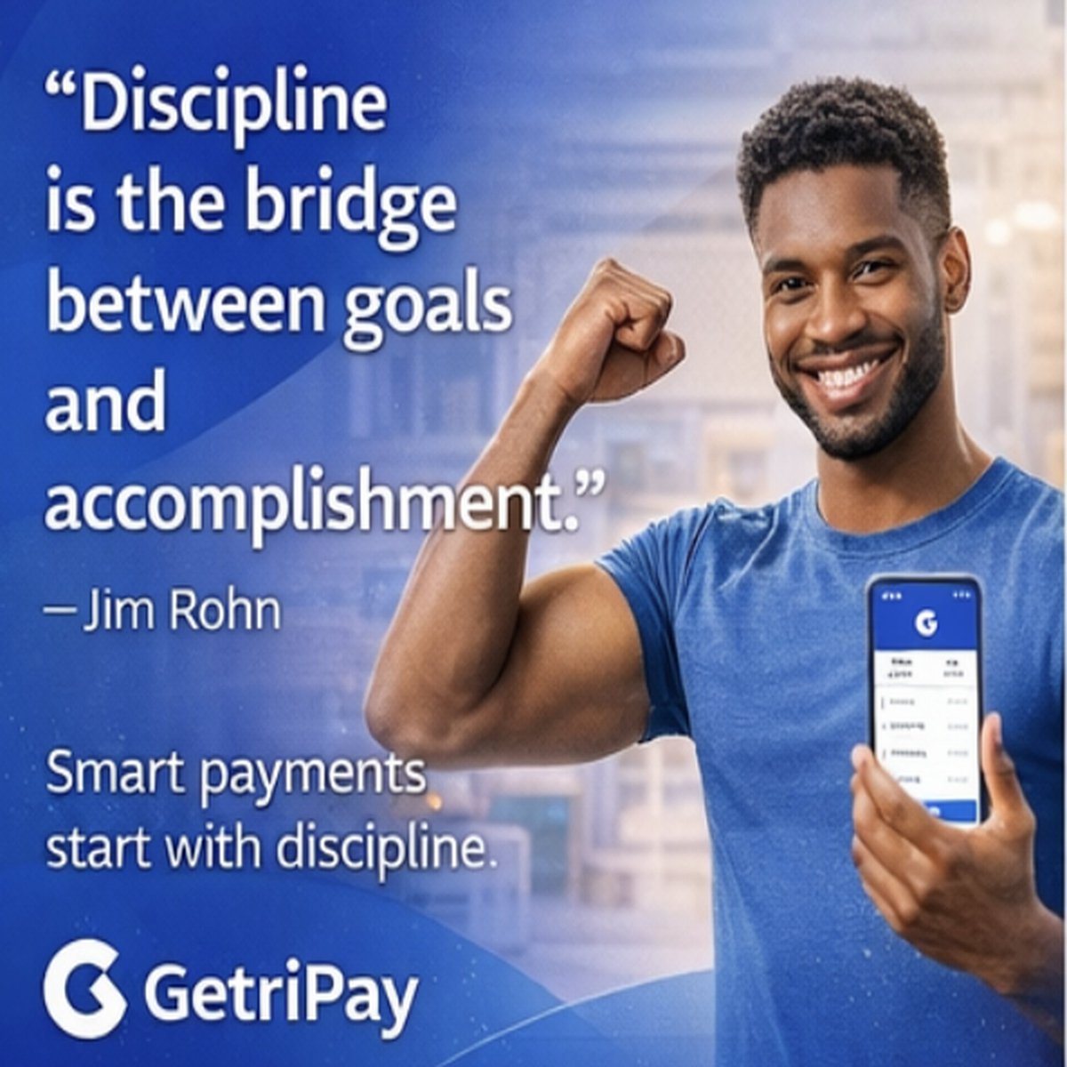 GetriPay's tweet photo. Success doesn’t happen by magic. Every goal needs effort and discipline is the bridge between wanting something and actually achieving it. So, Start small, keep going, and celebrate each win! #getripay #quoteoftheweek #happynewweek #finance #digitalbanking #digitalbank #fintech https://t.co/28HC2sDTqZ
