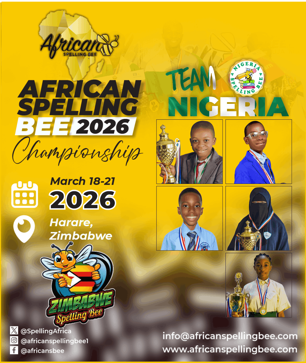 Nigeria’s Top Young Spellers Head to Zimbabwe for 2026 African Spelling Bee Championship 

Learn more — myschoolgist.com/ng/nigeria-spe…