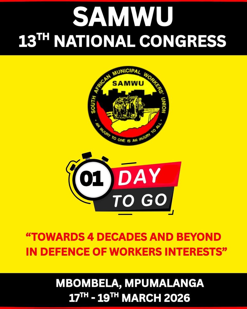 _cosatu's tweet image. #COSATU wishes #SAMWU 13th National Congress successful deliberations as the worker's parliament commences this week in Mbombela #WorkerControl #ClassStruggle @MorningLiveSABC @MDNnewss @Newzroom405 @eNCA @SABCNews @Ikwekwezi_FM @Phalaphala @ThobelaFMYaka @MoutseFM @CapricornFM