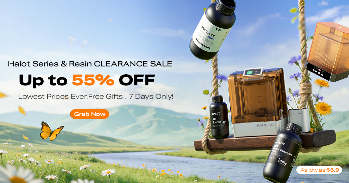 CrealityHalot's tweet photo. 🔥 HALOT Series &amp; Resin CLEARANCE SALE
For a limited time, grab HALOT Series printers and resin at the lowest prices ever.
💥 Up to 55% OFF
👉 Grab yours now
https://t.co/QGyf1Hb9VL
#Creality #HALOTSeries #Resin3DPrinting #3DPrintingDeals #MakerCommunity #3DPrinting https://t.co/QuSAxMoSuE