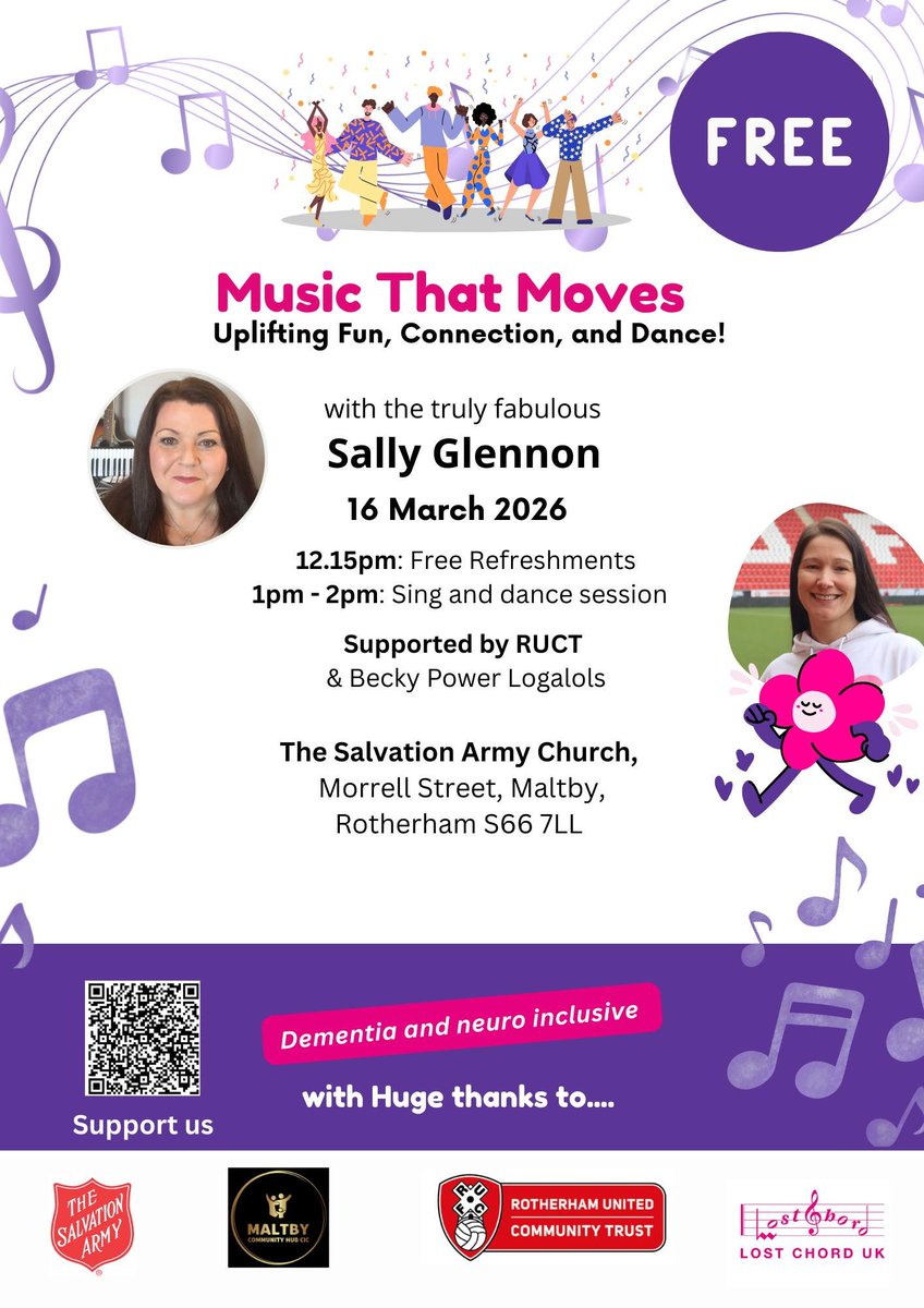 Stag_RosePPG's tweet photo. #monday - #FREE - it's a 'supadupermusictacular' @lchord

Community Singalong Session at Maltby @salvationarmyuk  

Featuring "funtasmusicamagorically" awesome @SallyGlennon 

Fun, laughter, music, singing, dancing, what more could you want😉 🎼🎶🎵🎹🧑🏽‍🎤

ALL ages welcome. https://t.co/KCYWrrqirg