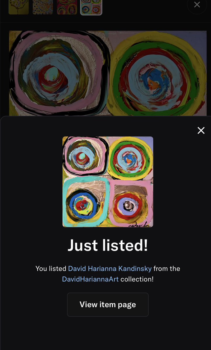 DavidHarianna's tweet image. 🎨 DavidHariannaArt is LIVE on @OpenSea! 🎨
4 new pieces. From vibrant vortexes to golden trees. 🖌️✨
🌐 Network: Polygon (No gas fees!)
💰 Price: 0.01 WETH
🔗 Collect here: opensea.io/collection/dav…
#NFTArt #PolygonNFT #AbstractArt #Web3Artist #ArtDrop #OpenSea