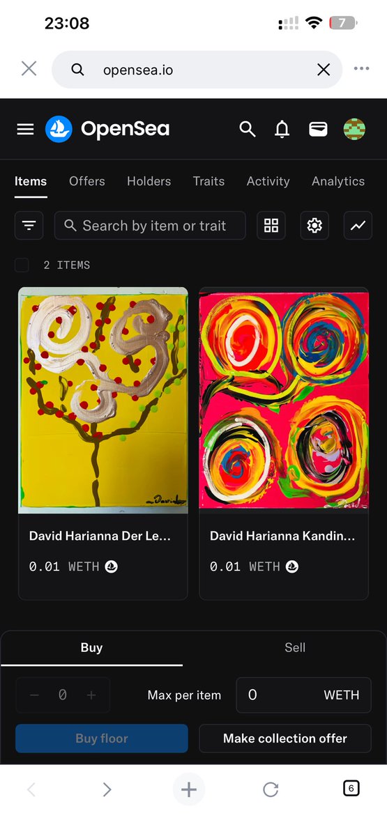 DavidHarianna's tweet image. 🎨 DavidHariannaArt is LIVE on @OpenSea! 🎨
4 new pieces. From vibrant vortexes to golden trees. 🖌️✨
🌐 Network: Polygon (No gas fees!)
💰 Price: 0.01 WETH
🔗 Collect here: opensea.io/collection/dav…
#NFTArt #PolygonNFT #AbstractArt #Web3Artist #ArtDrop #OpenSea
