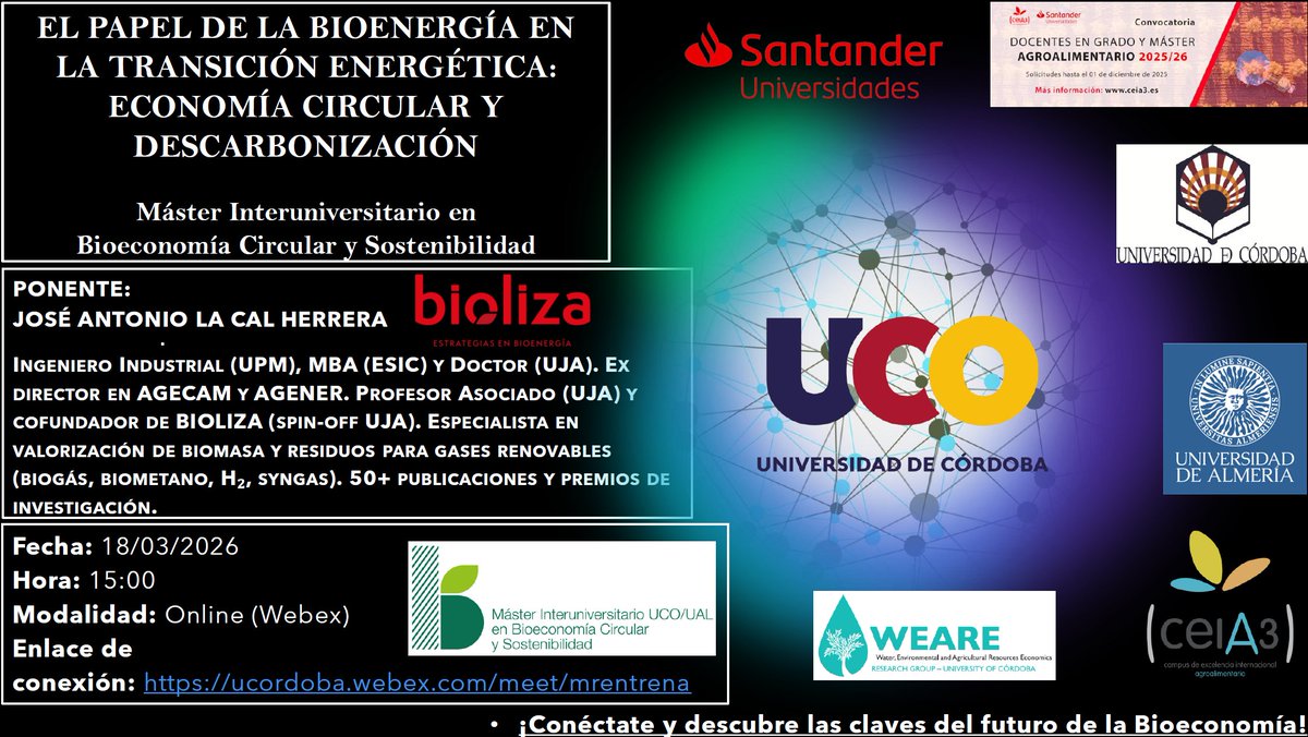 Máster de Bioeconomía Circular y Sostenibilidad tweet media