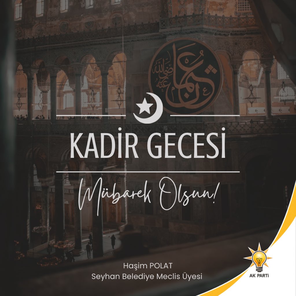 Bin aydan daha hayırlı olan Kadir Gecesi’nin; ülkemize, milletimize ve tüm İslam âlemine hayırlar getirmesini diliyorum.
Rabbim bu mübarek gecede edilen duaları kabul eylesin.

#Kadir Gecemiz mübarek olsun. 🌙