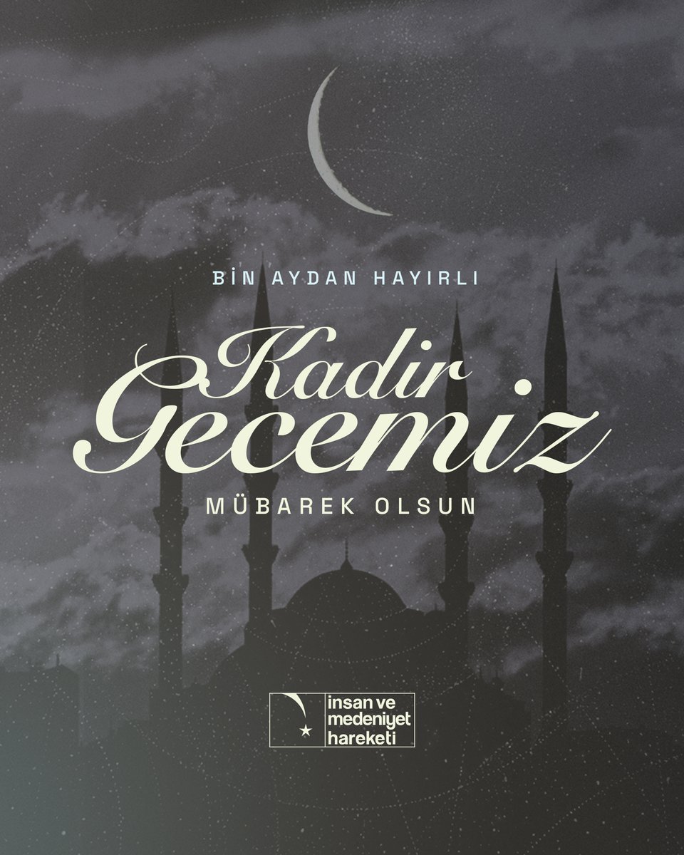insanmedeniyet's tweet photo. Kalplerin Kur’an nuruyla aydınlandığı, bin aydan daha hayırlı olan o mübarek gece; Kadir Gecesi... 

Bu mübarek gecede, dualarımızın kabul, tövbelerimizin makbul olmasını diliyor, başta Gazze olmak üzere mazlum coğrafyalar, milletimiz ve tüm İslam âlemi için hayırlara vesile olmasını Rabbimizden niyaz ediyoruz.

Kadir Gecemiz Mübarek Olsun 🌙