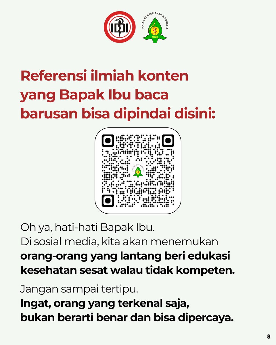 idai_tweets's tweet image. Tentu kita semua berharap pengobatan TBC khususnya pada anak bisa makin baik kedepan.

Tapi, membohongi orang tua dengan menyebarkan rekomendasi pengobatan TBC yang tidak terbukti secara ilmiah adalah sebuah kejahatan. 

#ObatTB
#TuberkulosisAnak
#IDAI
#IndonesianPediatricSociety