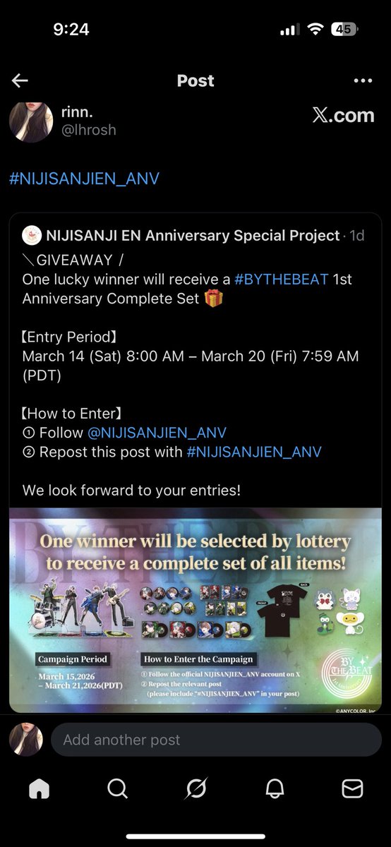 lhrosh's tweet photo. @NIJISANJIEN_ANV #NIJISANJIEN_ANV https://t.co/ghYVJWCMQj