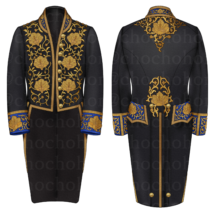 대한제국시대 문관의 복장은 옷에 그려진 무늬에 따라 등급을 구분했습니다. 이런 구분은 시대에 따라 조금씩 변화를 거치는데요, 사진속 이재가 입은 옷의 문양은 좌우에 3개의 무궁화가 있는걸 볼때 1905년경의 문관 대례복으로, 그중에서도 최고위급 관리인 "1등 칙임관"의 옷과 흡사합니다.