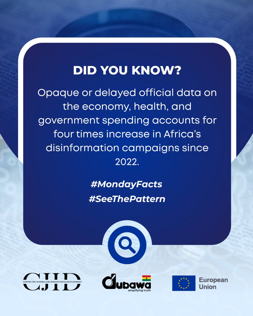 DubawaFacts's tweet image. Clear, accessible data is one of the strongest defences against misleading narratives.
:
:
:
#SeeThePattern
#EUGhana
#CheckTheFacts
#MondayFacts
#StopFIMI
#SaveOurDemocracy