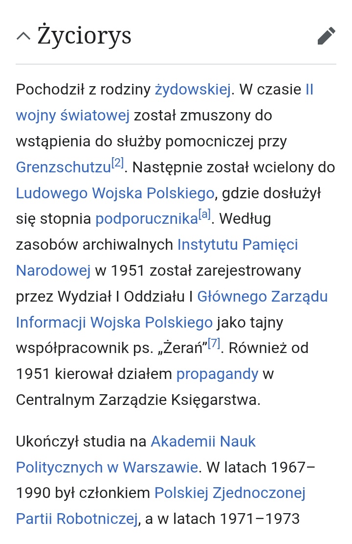 Tate Marka Safjana niezły gagatek:
- w czasie wojny wstąpił do Grenzschutzu
-po wojnie podporocznik  LWP 
- w 1951 został zarejestrowany przez Wydział I Oddziału I Głównego ZI Wojska Polskiego
- Również od 1951 kierował działem propagandy w CZW
Resztę możecie sobie doczytać..