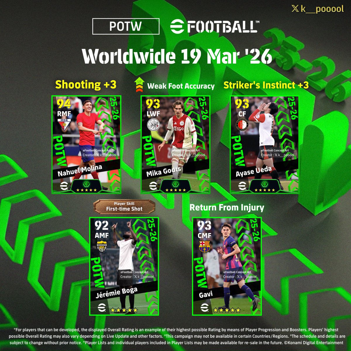 【Concept】
POTW:Worldwide 19 Mar '26

#efootball #イーフト