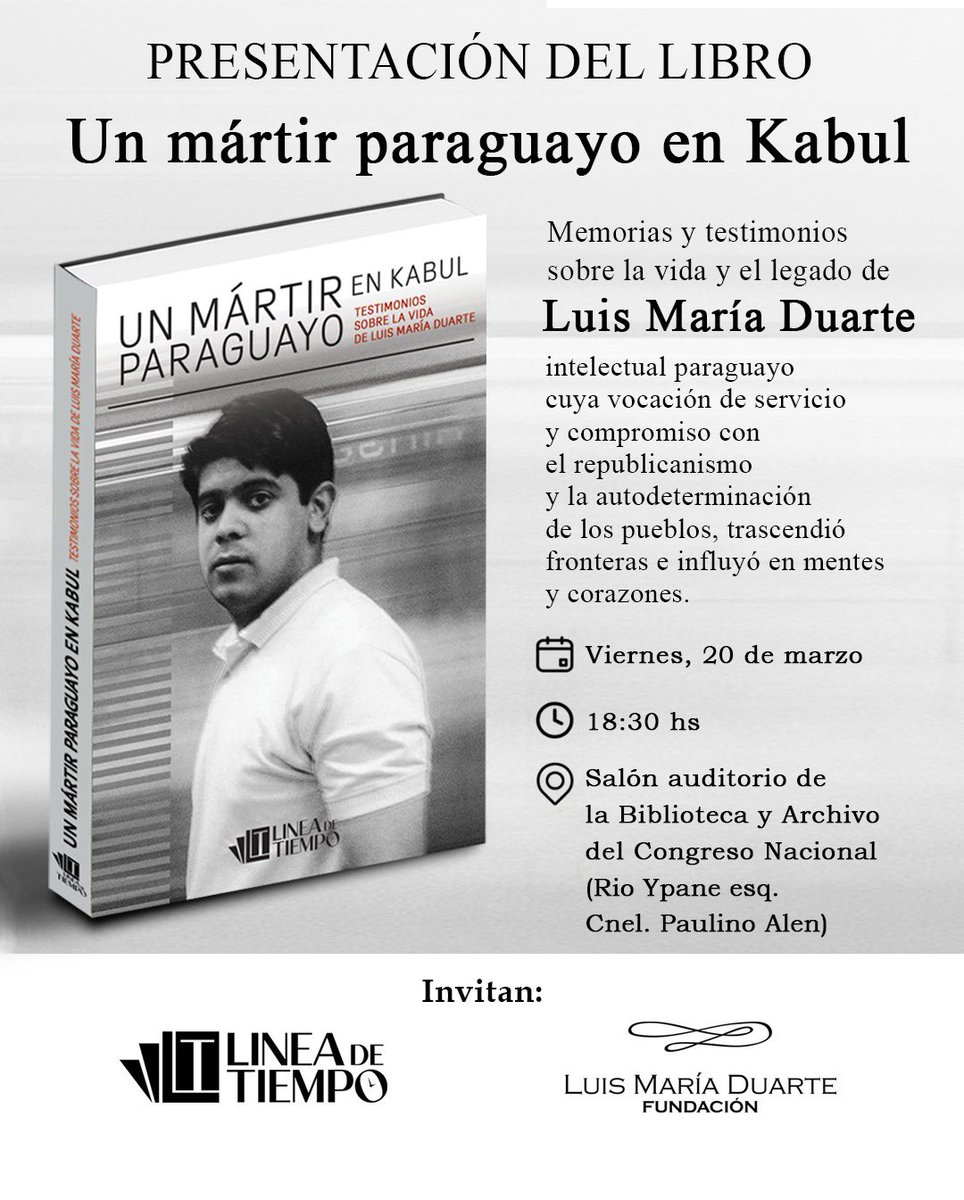 𝗨𝗡 𝗠𝗔́𝗥𝗧𝗜𝗥 𝗣𝗔𝗥𝗔𝗚𝗨𝗔𝗬𝗢 𝗘𝗡 𝗞𝗔𝗕𝗨𝗟
Testimonios sobre la vida de Luis María Duarte.

Está obra en 40 artículos reúne recuerdos, reflexiones y testimonios sobre la trayectoria de un intelectual paraguayo comprometido con el pensamiento político y las ideas