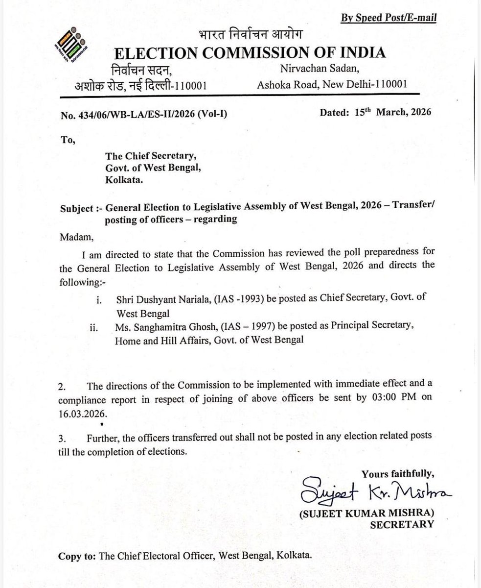kmgnath's tweet image. Finally after years of brutal evil ecosystem mayhem in West Bengal  , 
#ECI has now REMOVED West Bengal’s 
- Chief Secretary 
- Home Secretary. 
- DGP, 
- ADG (Law &amp;amp; Order) and 
- the Kolkata Police Commissioner 
  #EnoughIsEnough 

Siddh Nath Gupta appointed DG &amp;amp; IGP
