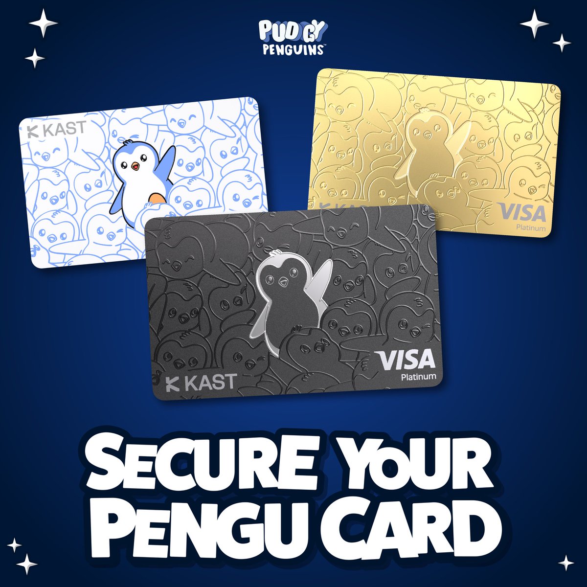 Optimus1X's tweet photo. With the partnership between @KASTxyz and @pudgypenguins, you get access to a complete and innovative financial experience.🐧💳

Whether for your everyday purchases, travel, or investments, this collaboration brings the best of both worlds to your wallet.

Kast X Pengu card! https://t.co/L5gbTExCYj